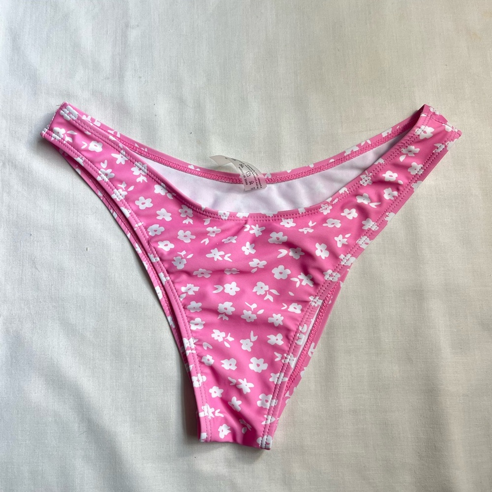 Pink floral bikini bottoms